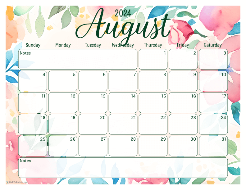 August Calendars 2024 Get Organized With a Free Printable Calendar