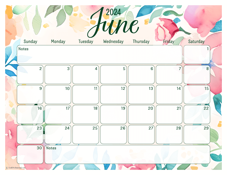 Get Your Printable June 2024 Calendar Now Free Download!