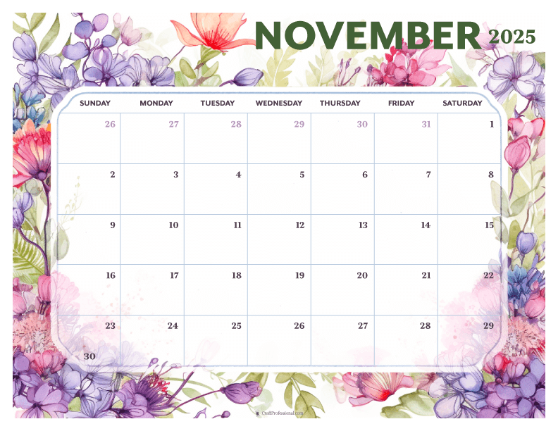 November Calendars for 2025! Get Organized With Our Free Printables