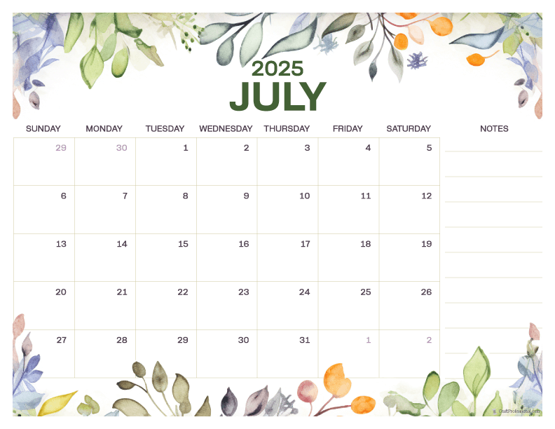 Printable July Calendars - Get Ready for Summer!