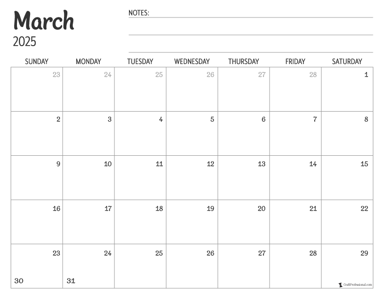 March Calendars For 2025: Free Printables To Plan The Perfect Spring