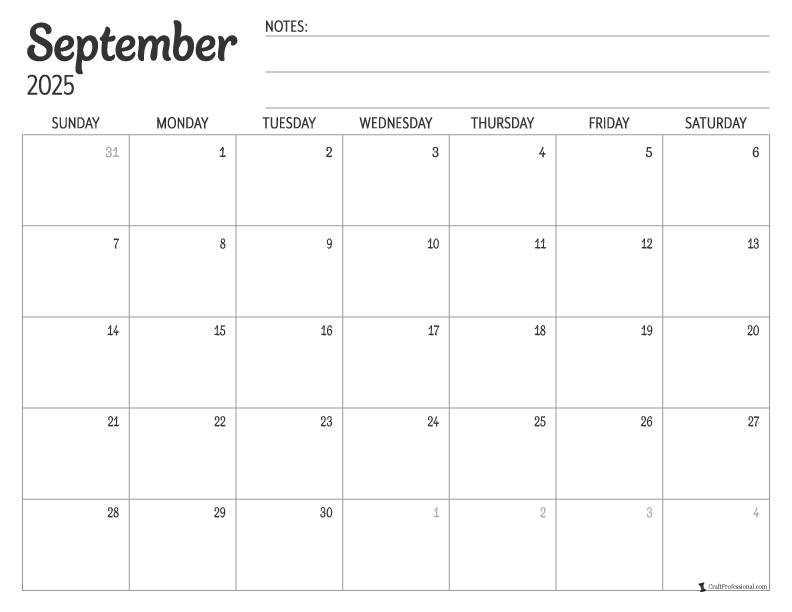 September Calendars - Get Organized With Free Printables for 2025