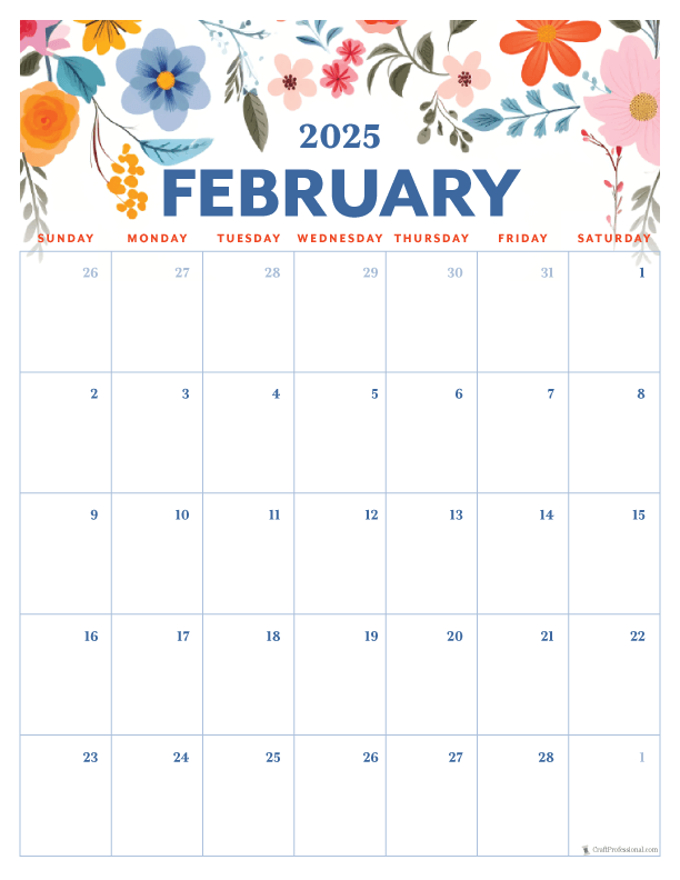 February Calendars for 2025 Download Your Free Printable Calendar Now