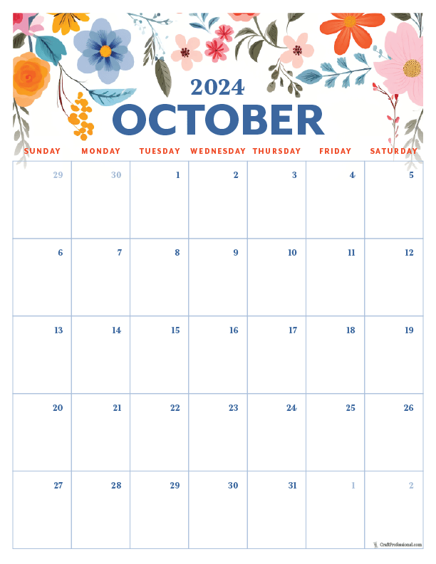 October Calendars Plan Your Month with Our Free 2024 Printables!