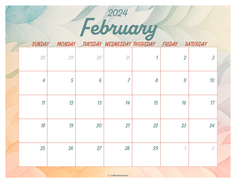 February Calendars for 2024: Download Your Free Printable Calendar Now
