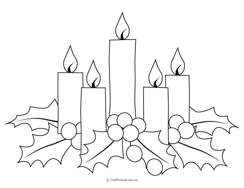 christmas candle coloring pages