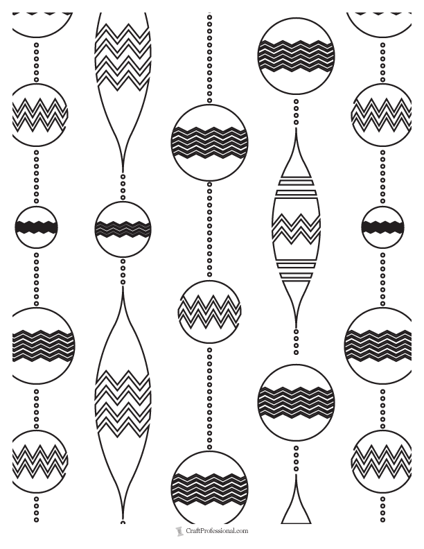 Christmas baubles coloring sheet