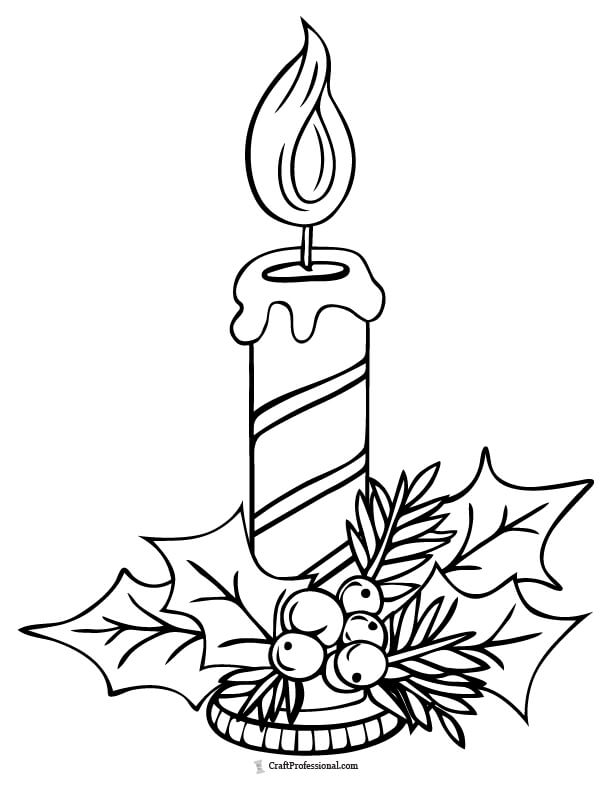 22 Christmas Candle Coloring Pages Free!