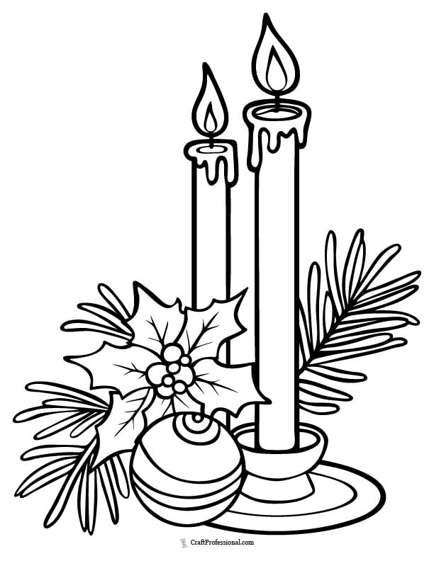 22 Christmas Candle Coloring Pages Free!