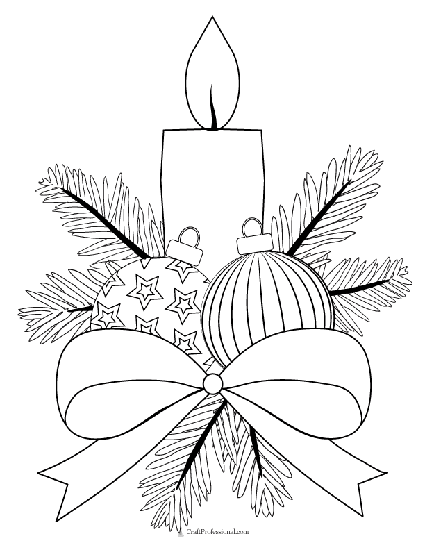 Christmas candle with poinsettia • MarMarClipArt