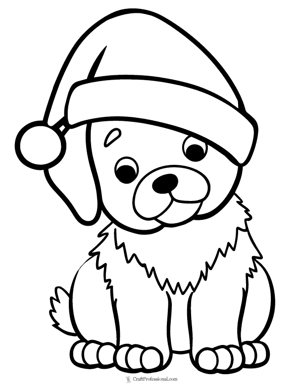 Cute Puppy Christmas Coloring Pages