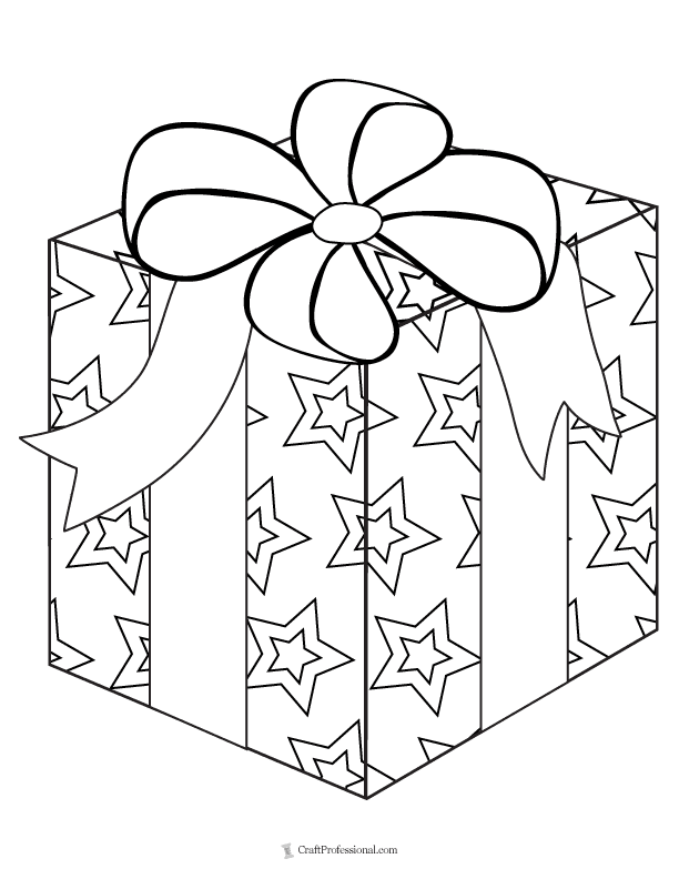 Wrapped Gift coloring page | Free Printable Coloring Pages
