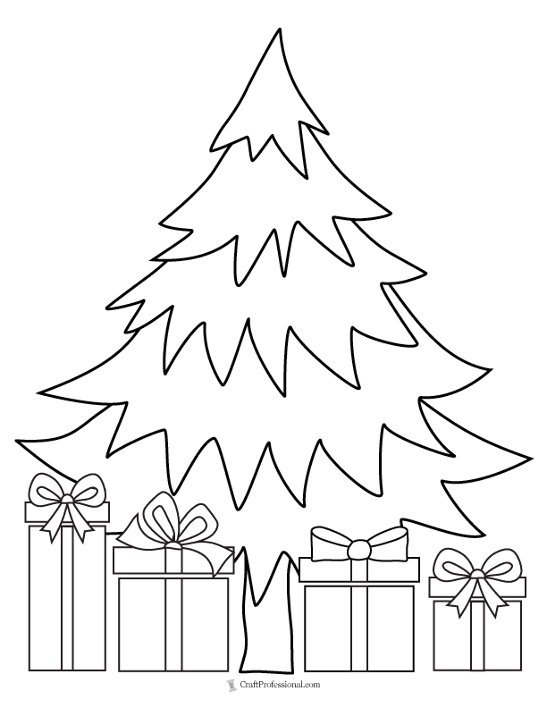 blank christmas tree coloring pages for kids printable