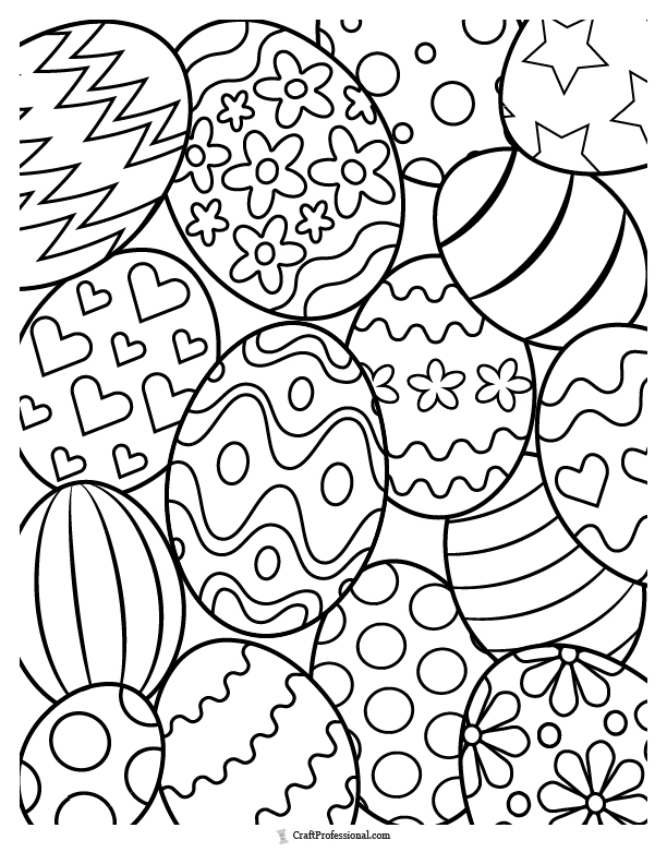 detailed easter egg coloring pages