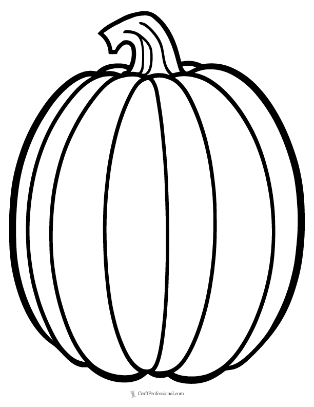 Large, tall pumpkin coloring page