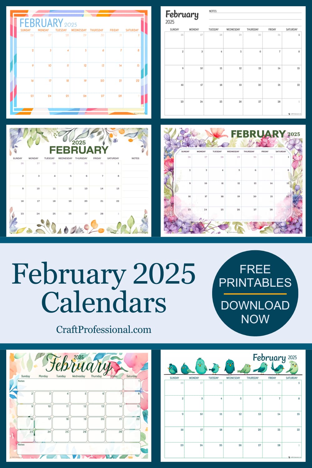 February Calendars for 2025 Download Your Free Printable Calendar Now