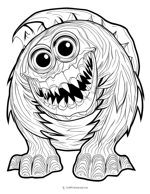 Halloween Coloring Book For Kids: (Ages 8-12) Full-Page Monsters