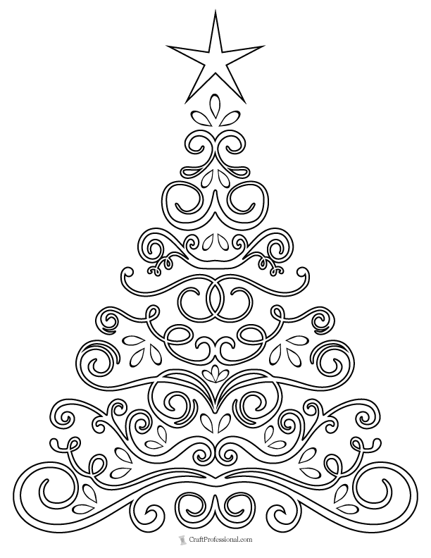 Giant Christmas Coloring Poster Holiday Printables Black and White Large  Coloring Pages Flower Christmas Tree Decorations 