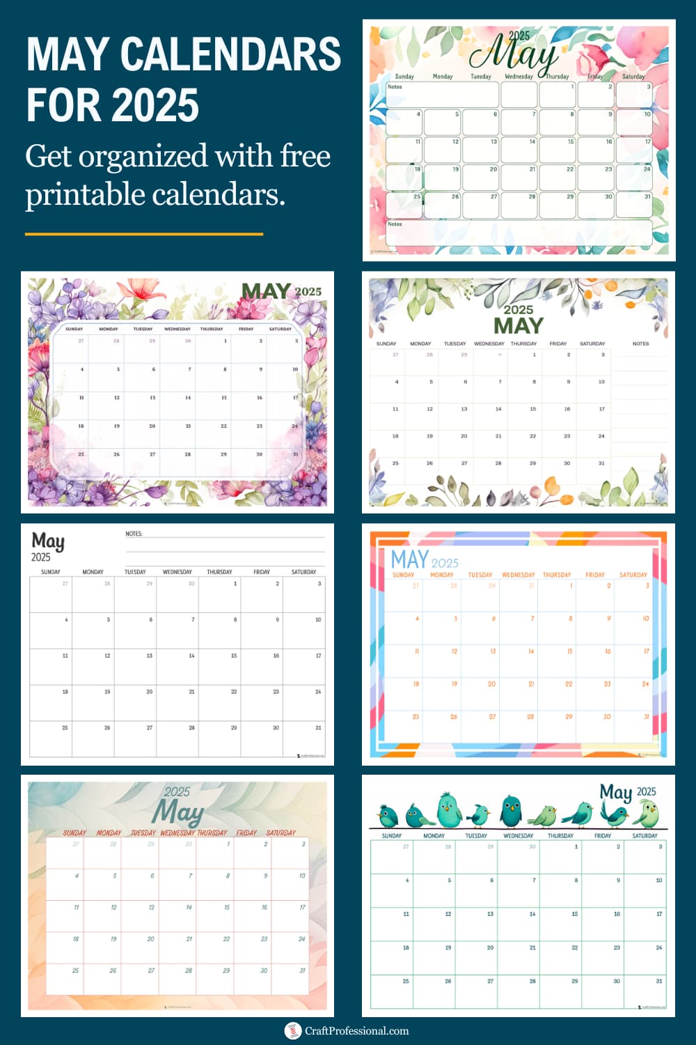 Download Your Free Printable May 2025 Monthly Calendar Today!