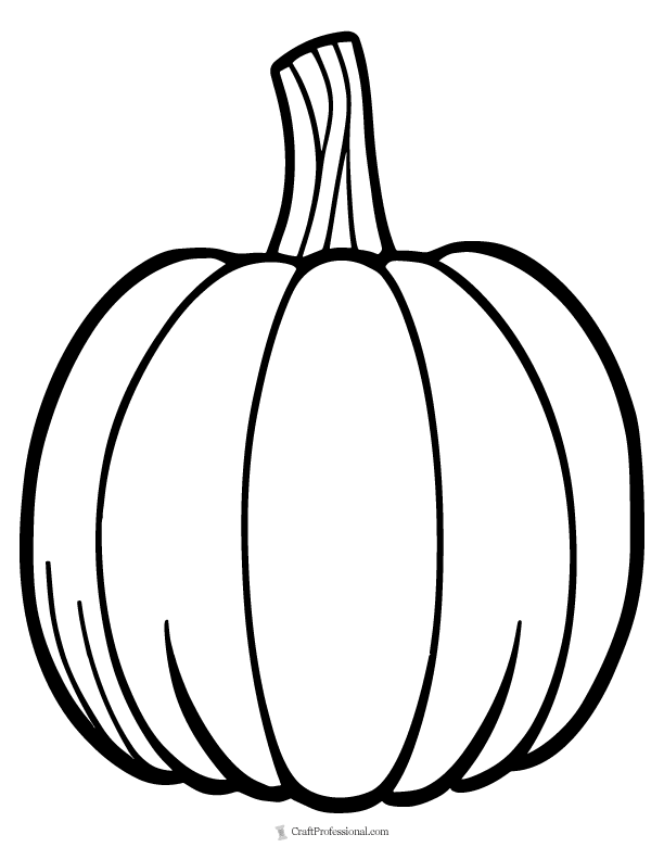 Pumpkin coloring page with a simple design for young children