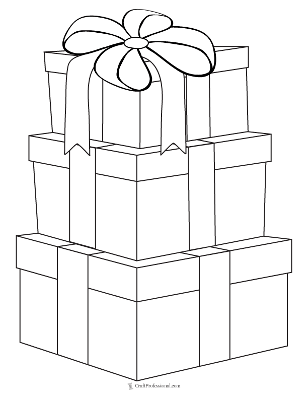 Simple Gift Box Template Drawing PNG Images