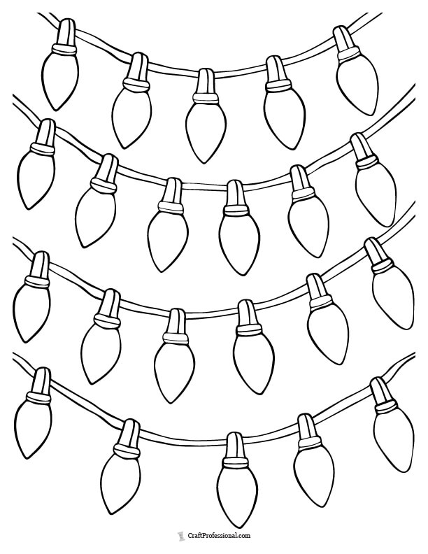 11 Christmas Lights Coloring Pages