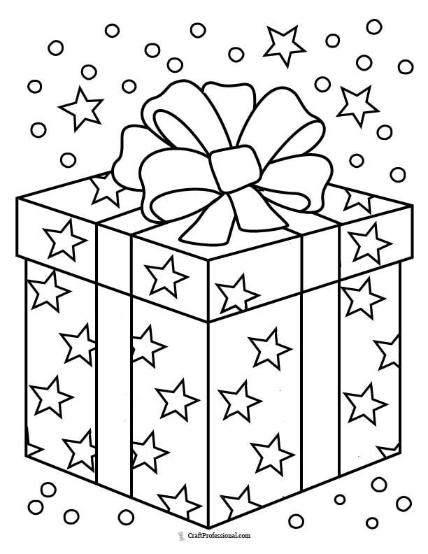 18 Christmas Gift Coloring Pages